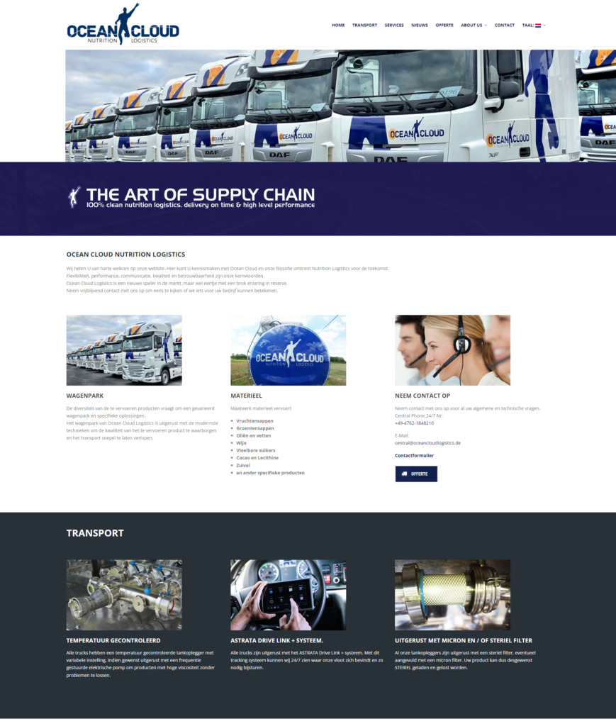 WebSpaceZ Webdesign Oceancloud Logistics