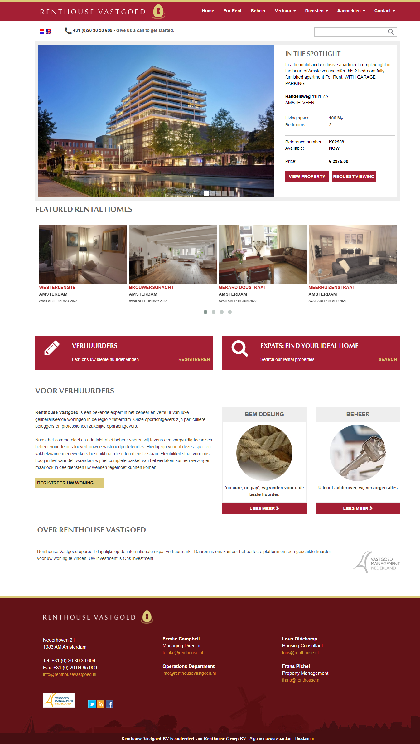Renthouse vastgoed website