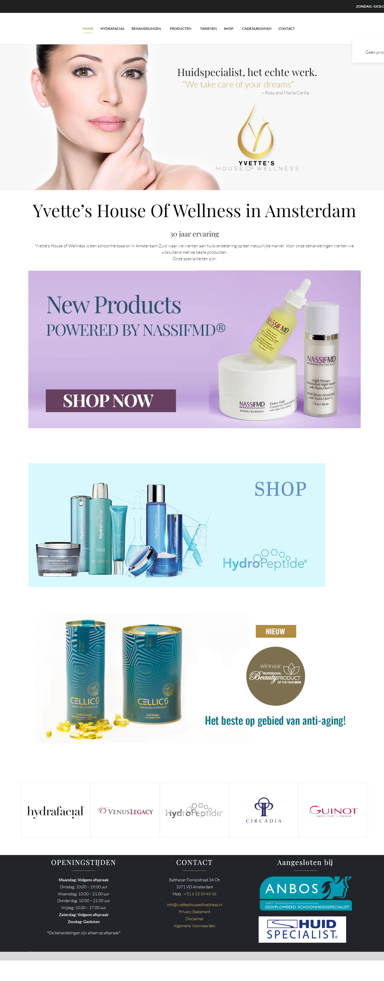 Yvettes House of wellness - webdesign